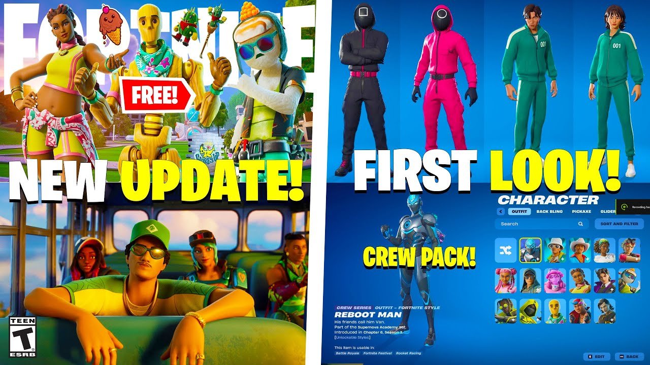 Fortnite Update Everything New Squid Game Skins Summer Event Free Cosmetics 1